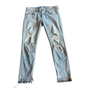 Rag & Bone Dre Capri Distressed Jeans Casual Light Wash Marina Size 28 Women's